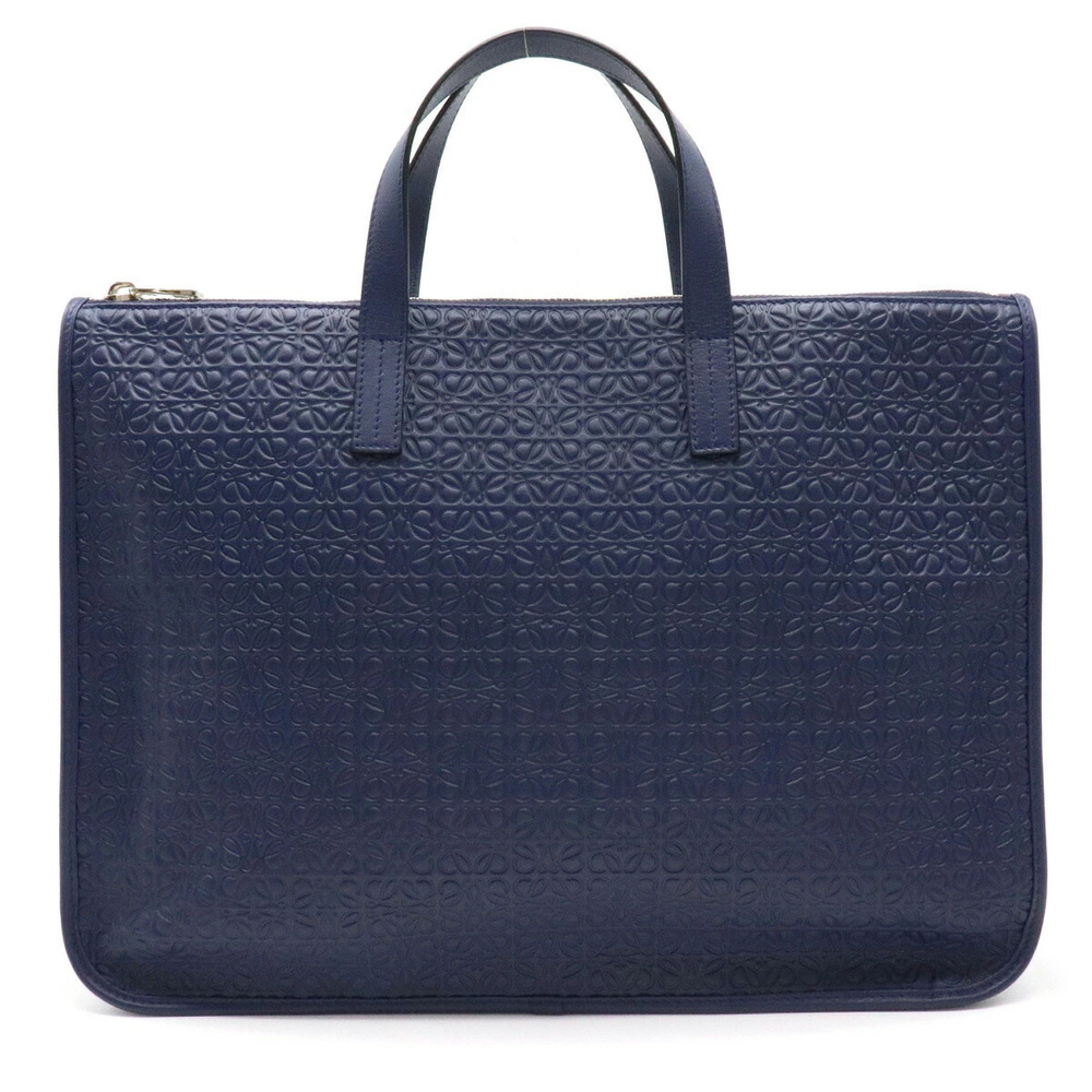 Loewe Repeat Anagram Business Bag Briefcase Handbag Leather Navy Blue